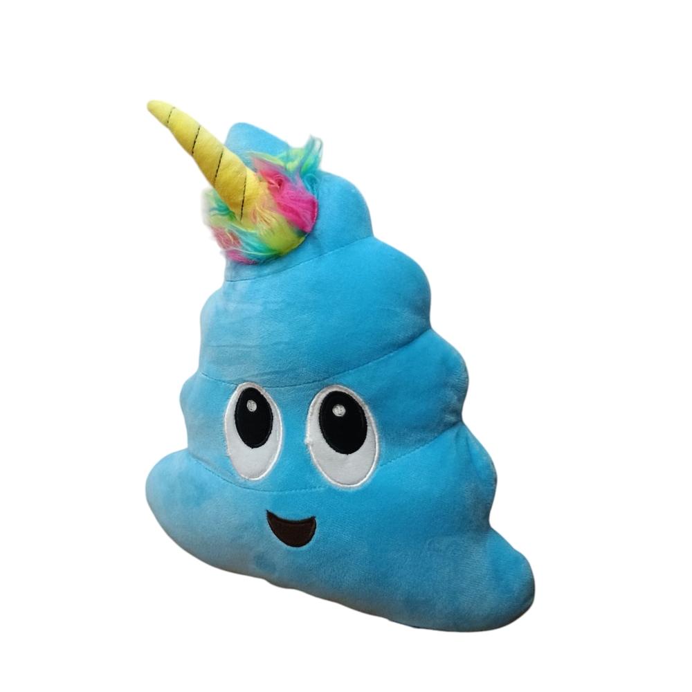 Fun 2 play Toys POO-NICORNS 14" PLUSH EMOJI POO UNICORN HORN Blue RAINBOW HAIR
